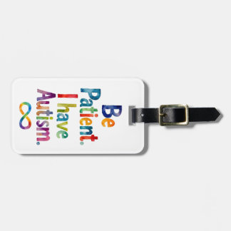 Etiqueta De Bagagem Seja Paciente Eu Tenho Autismo | Texto Arco-Íris d