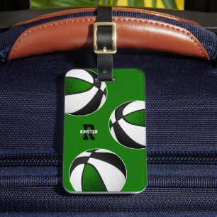 Etiqueta De Bagagem seleção verde negra colorido atletas de basquete