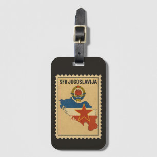 Etiqueta De Bagagem Selo de Mapa Socialista Vintage da Iugoslávia SFR