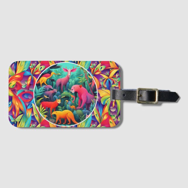 Etiqueta De Bagagem Selva Animal (Frente Horizontal)