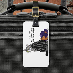 Etiqueta De Bagagem Sem Comprimido Remorso Gato Engraçado