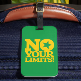Etiqueta De Bagagem Sem Seus Limites! Texto Dourado Verde BG