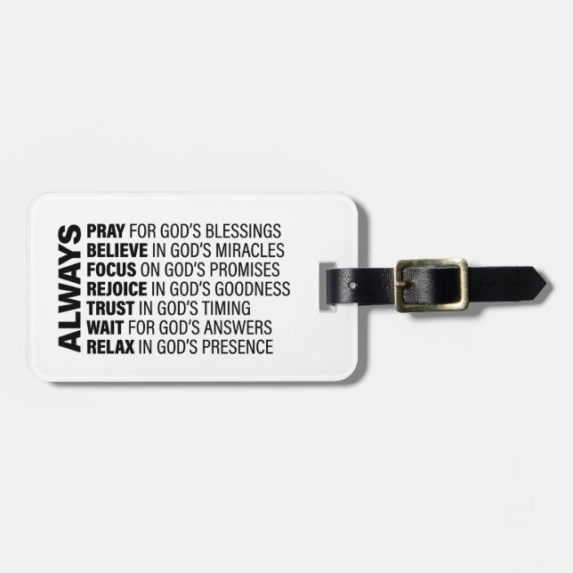 Etiqueta De Bagagem Sempre estético cristão cita Deus Evangelho Arte (Frente Horizontal)