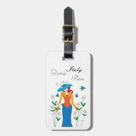 Etiqueta de Bagagem Senhora Azul