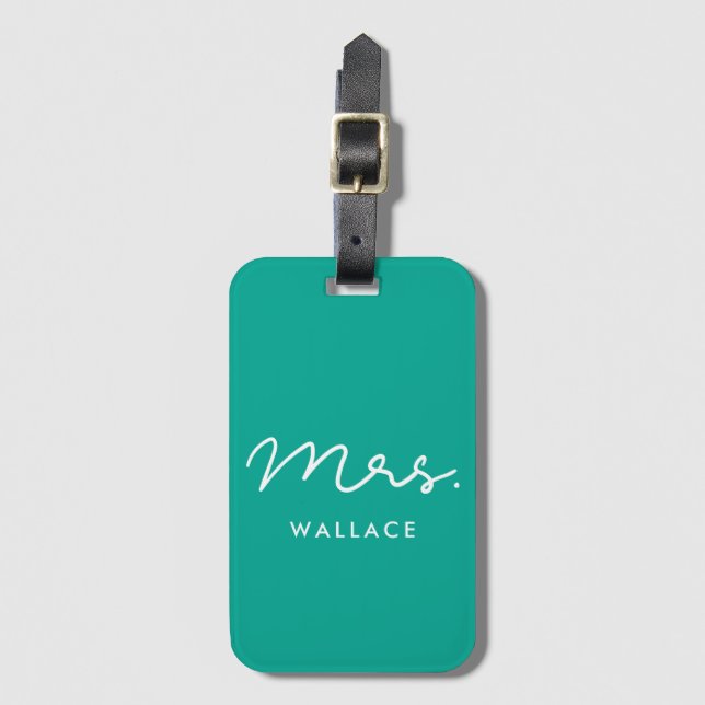 Etiqueta De Bagagem Senhorita custom Mrs (Frente Vertical)