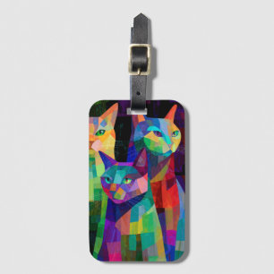 Etiqueta De Bagagem Sentinelas de Gato Cubista