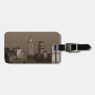Etiqueta De Bagagem Sepia Nova Iorque Skyline