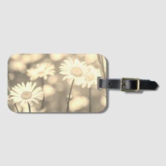 Etiqueta De Bagagem Sepia tones Wildflower Oxeye Daisies