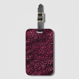 Etiqueta De Bagagem Série Burgundy e Dourado Leopardo Design 9