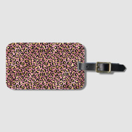 Etiqueta De Bagagem Série de Design Leopardo Rosa e Dourado 15