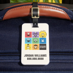 Etiqueta De Bagagem Sésamo Street Pals Blocos de cores Adicione se