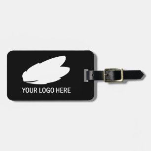 Etiqueta De Bagagem Seu branco do logotipo do negócio na bagagem pret