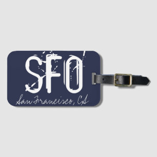 Etiqueta De Bagagem SFO San Francisco Blue