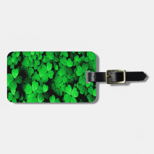Etiqueta De Bagagem Shamrocks e Corações Verde do Dia de São Patrício