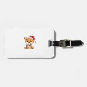 Etiqueta De Bagagem Shiba Inu Feliz Natal Cachorros Natal