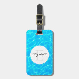 Etiqueta De Bagagem Shimmering Blue Piscina Water Refletions Foto