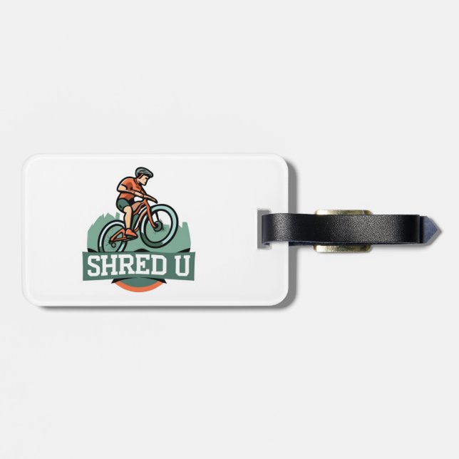 Etiqueta De Bagagem Shred Universidade Mountain Biking (Traseira Horizontal)