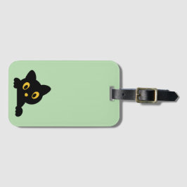Etiqueta De Bagagem Silhueta de Gato Fofo