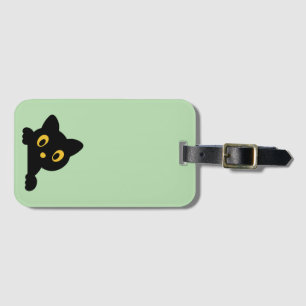 Etiqueta De Bagagem Silhueta de Gato Fofo