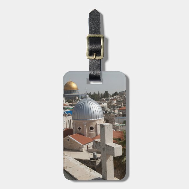 Etiqueta De Bagagem Silhueta de Jerusalém Antiga (Frente Vertical)