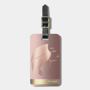 Etiqueta De Bagagem Silhueta de Rosto de Cool Girl Moderna - Personali