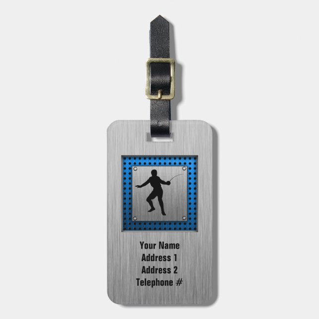 Etiqueta De Bagagem Silhueta de vedação de metal escovado (Frente Vertical)