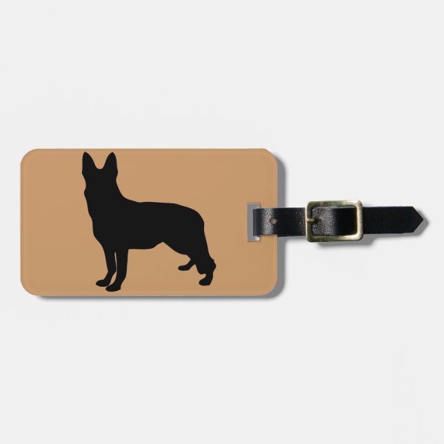 Etiqueta De Bagagem Silhueta do german shepherd (Frente Horizontal)