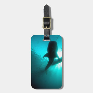 Etiqueta De Bagagem Silhueta do tubarão de baleia