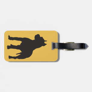 Etiqueta De Bagagem Silhueta preta de Terrier de pitbull