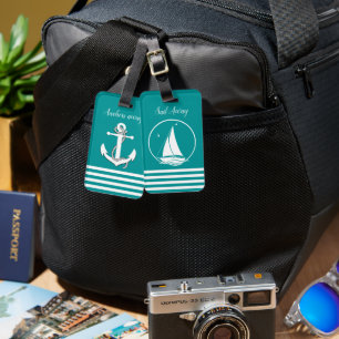 Etiqueta De Bagagem Silhueta/vela náutica/embarcação de vela/vela/aqua