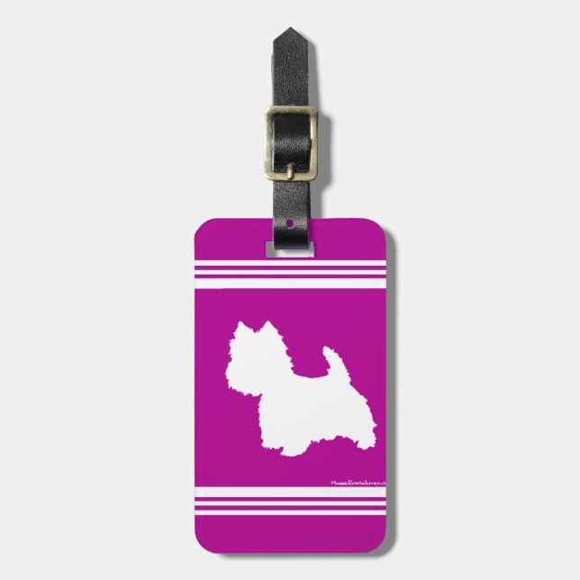 Etiqueta De Bagagem Silhueta Westie (Frente Vertical)