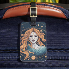 Etiqueta De Bagagem Símbolo Celestial Aquário Zodiac