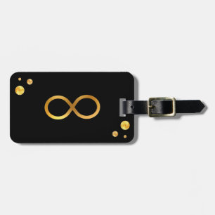 Etiqueta De Bagagem Símbolo de Infinito Dourado & Confetes Dourados em