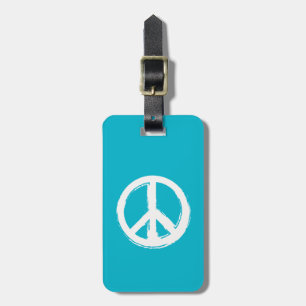 Etiqueta De Bagagem Símbolo de paz no branco em sua escolha da cor