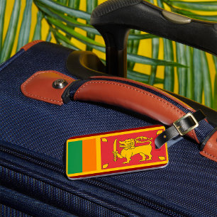 Etiqueta De Bagagem Símbolo do Leão da Bandeira Nacional do Sri Lanka