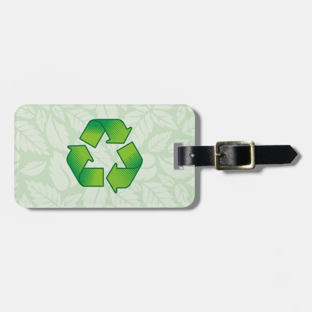 Etiqueta De Bagagem Símbolo do reciclagem (Frente Horizontal)