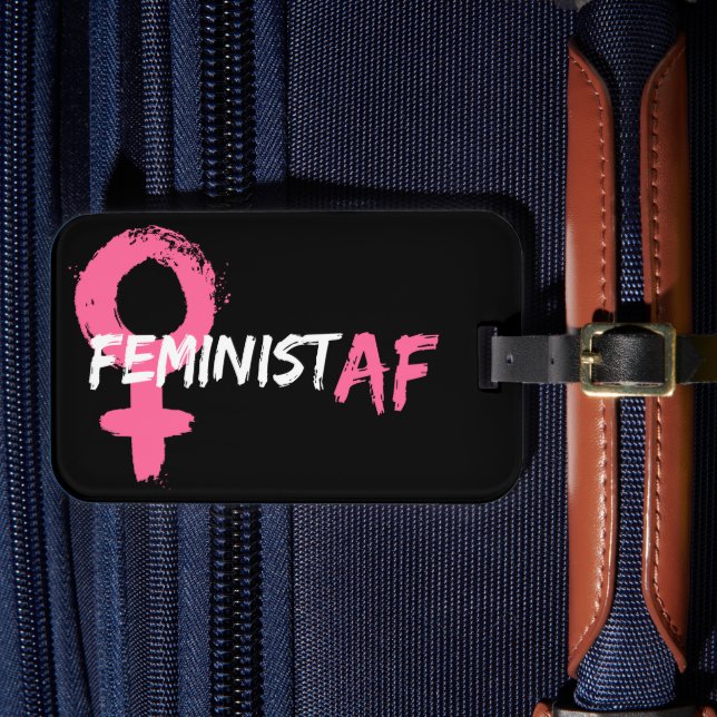 Etiqueta De Bagagem Símbolo Feminista AF Feminista (Frente Insitu 4)