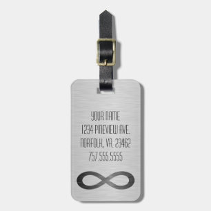 Etiqueta De Bagagem Símbolo infinito na textura falsa de metal por STa