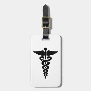Etiqueta De Bagagem Símbolo Médico Caduceus