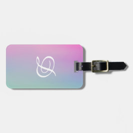 Etiqueta De Bagagem Simples cor-de-rosa cinza