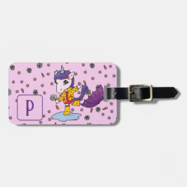Etiqueta De Bagagem Simples e Bonito Unicórnio Rosa Personalizado