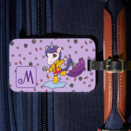 Etiqueta De Bagagem Simples e Bonito Unicorno Puro Personalizado