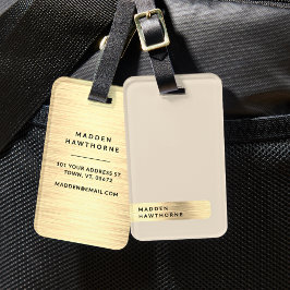 Etiqueta De Bagagem Simples e Elegante moderno, Faux Dourado, metal es