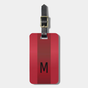 Etiqueta De Bagagem Simples Elegante Vermelho Maroon Metálico Nome mon