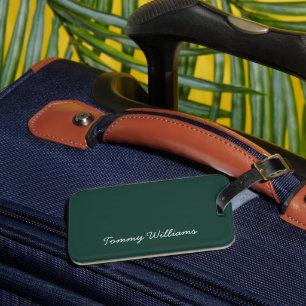 Etiqueta De Bagagem Simples Emerald Green Professional
