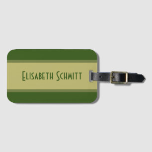 Etiqueta De Bagagem Simplesmente Stripes khaki verde + o seu traseiro.