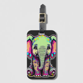 Etiqueta De Bagagem Simulação digital do lindo bebê elefante