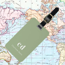 Sinais de monograma branco verde-sábado