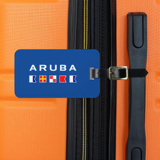 Etiqueta De Bagagem Sinais náuticos marítimos de Aruba Cor Escura