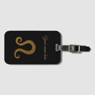 Etiqueta De Bagagem Sinal de Astrologia do Ouro Leão